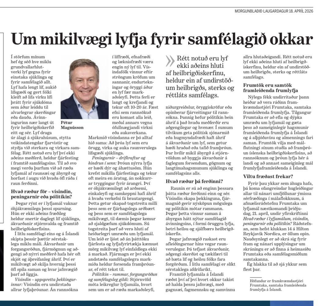 Um mikilvægi lyfja fyrir samfélagið okkar